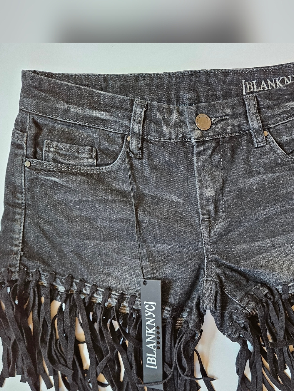 Blank NYC  Fringe Denim Shorts NWT